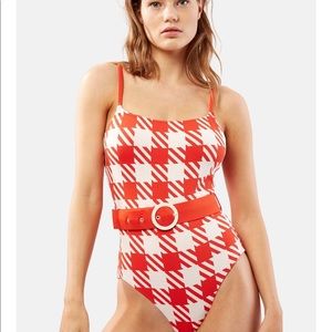 Solid & striped the Nina belt gingham one piece